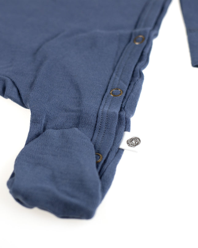 Playsuit / Strampler aus Wolle - Merinowolle - Vintage Indigo