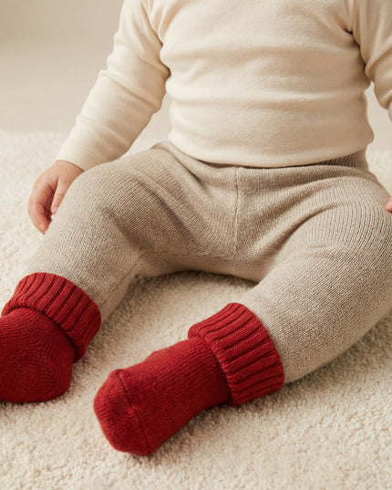 Baby-Strickhose aus Merinowolle - Knoblauch