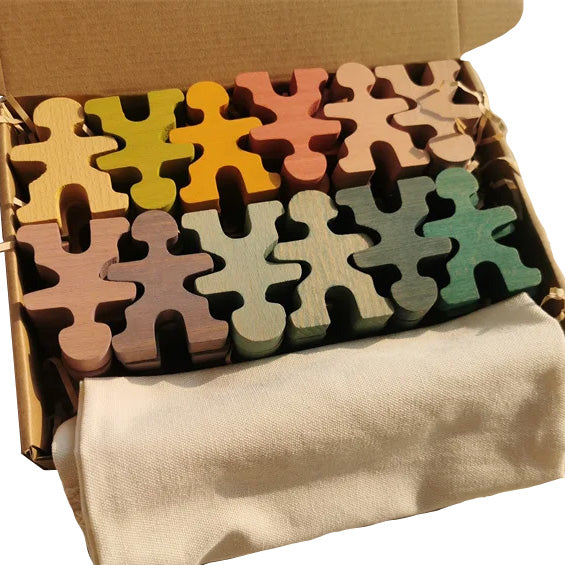 Holzspielzeug - Stapelpuppen / Akrobaten - Montessori - Open End Spielzeug