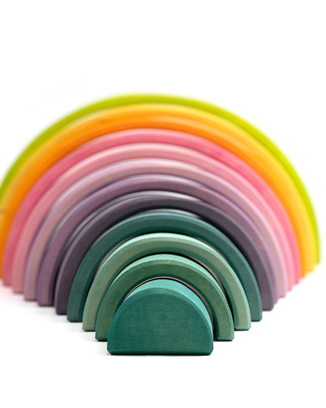 Houten speelgoed stapelaar - Regenboog pastel groot - Montessori - Open einde speelgoed - Lille Barn - With ♥ for the smallest