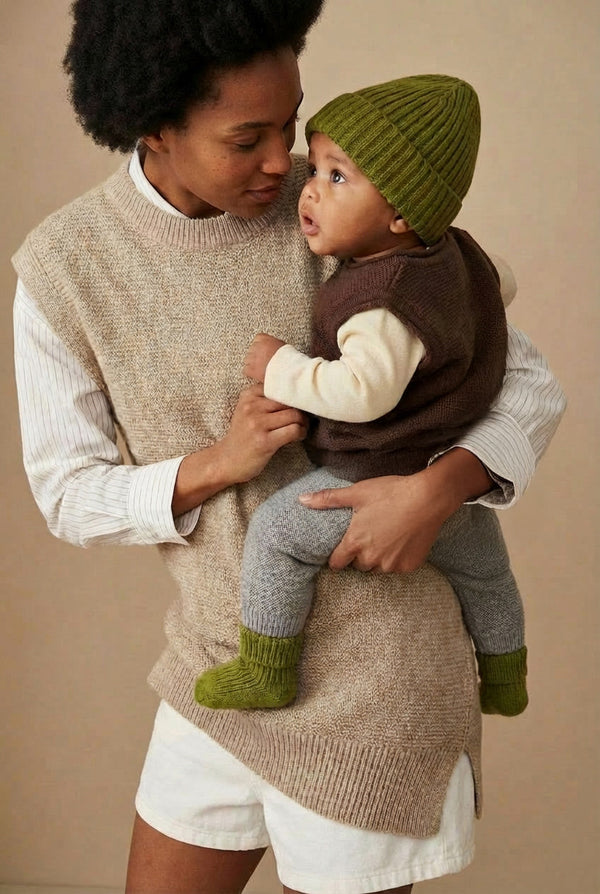 Babymütze aus Merinowolle – Gurke
