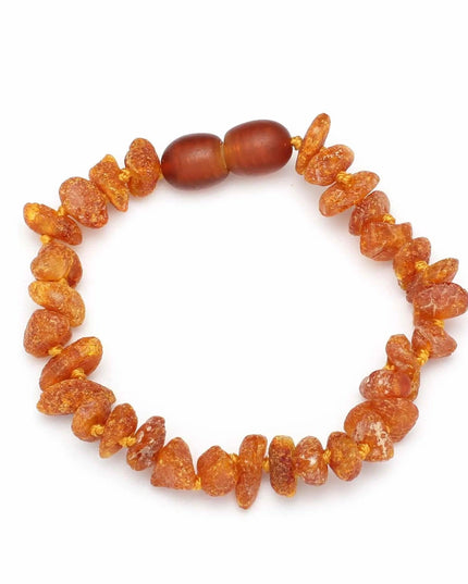 Baby/Kind – Barnsteen armbandje – Chips - Ruwe kraaltjes - 14cm - Honing - Lille Barn - With ♥ for the smallest