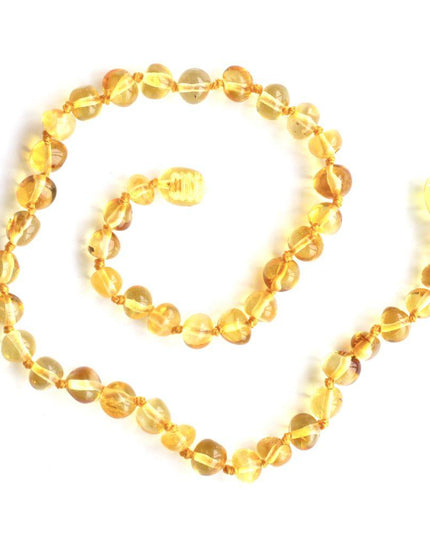 Baby/Kind – Barnsteen ketting – lemon ronde kraaltjes – 33cm - Lille Barn - With ♥ for the smallest