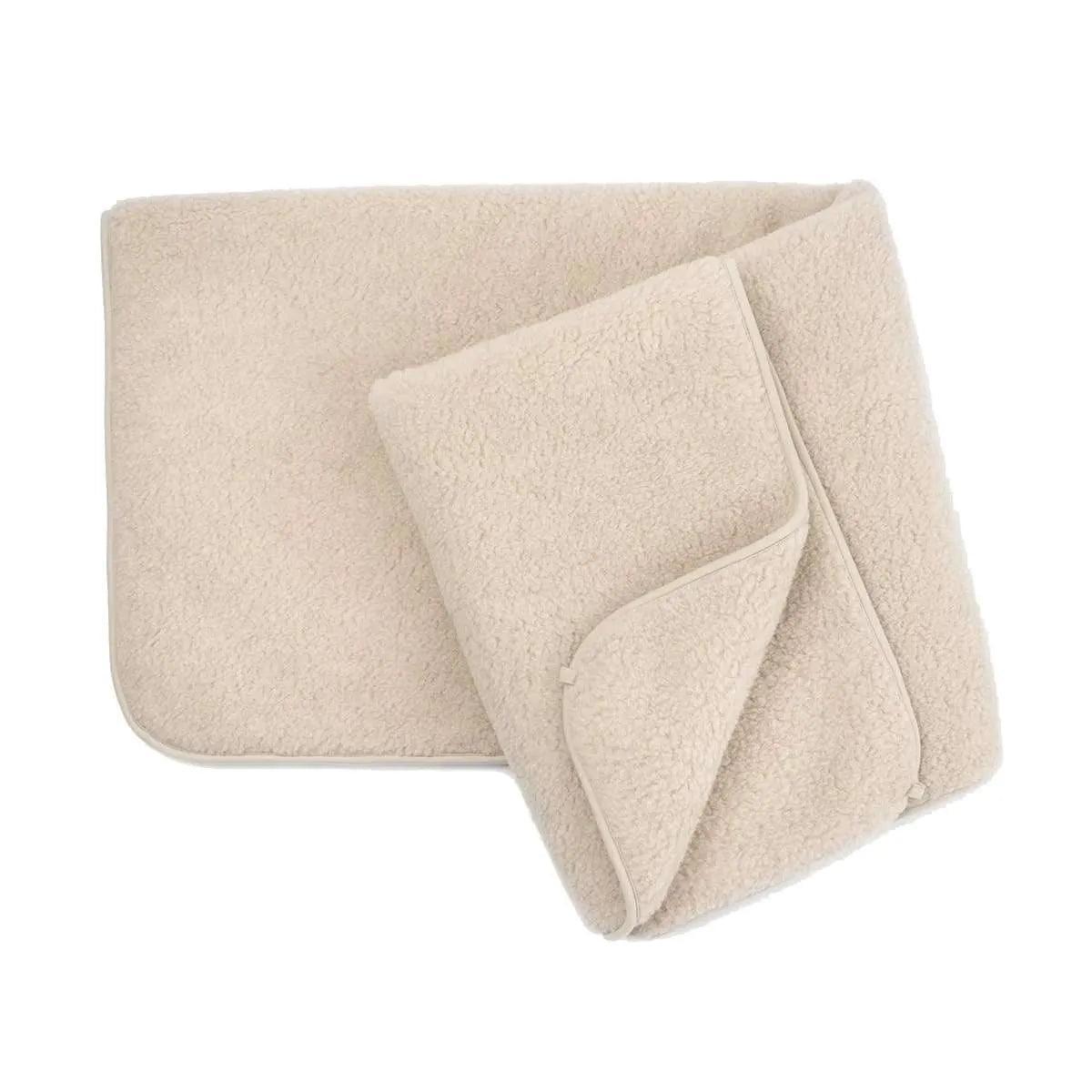 Wollen wiegdeken 2 laags - 75 x 100cm - Merinowol - Amandel