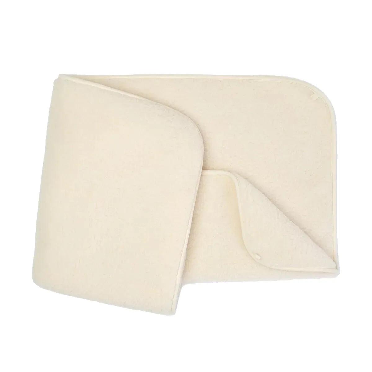 Wollen wiegdeken 2 laags  - 75 x 100cm - Merinowol - Naturel