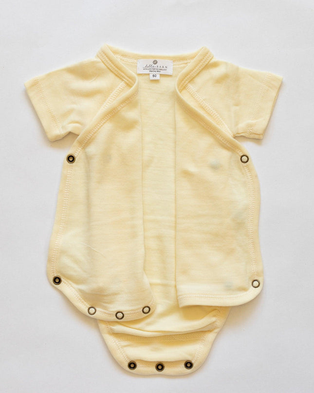 Wollen Overslagromper korte mouw – Merinowol - Naturel - Lille Barn - With ♥ for the smallest