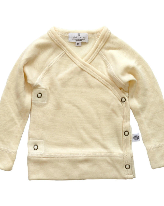 Baby wollen overslag trui – Merinowol - Naturel - Lille Barn - With ♥ for the smallest
