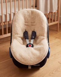 Woll-Fußsack für Babyschale oder Maxi-Cosi - Mandel - Merinowolle – bild 3