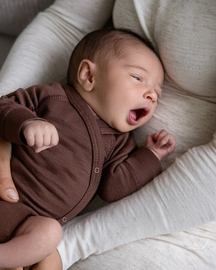 Wickel-Strampler aus Wolle mit langen Ärmeln – Merinowolle