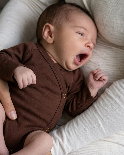 Wickel-Strampler aus Wolle mit langen Ärmeln – Merinowolle