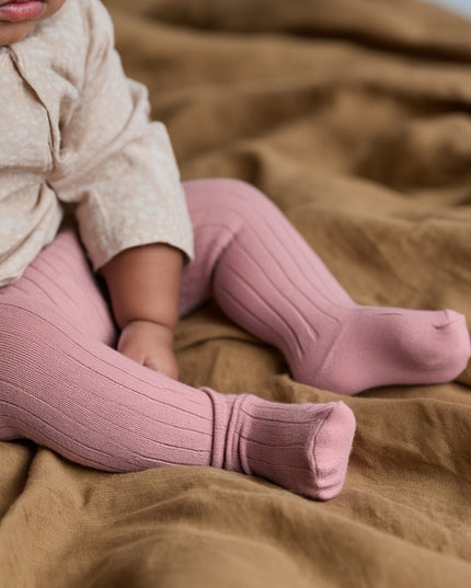 Woll-Baby-Kinderstrumpfhose - Merinowolle - Koralle