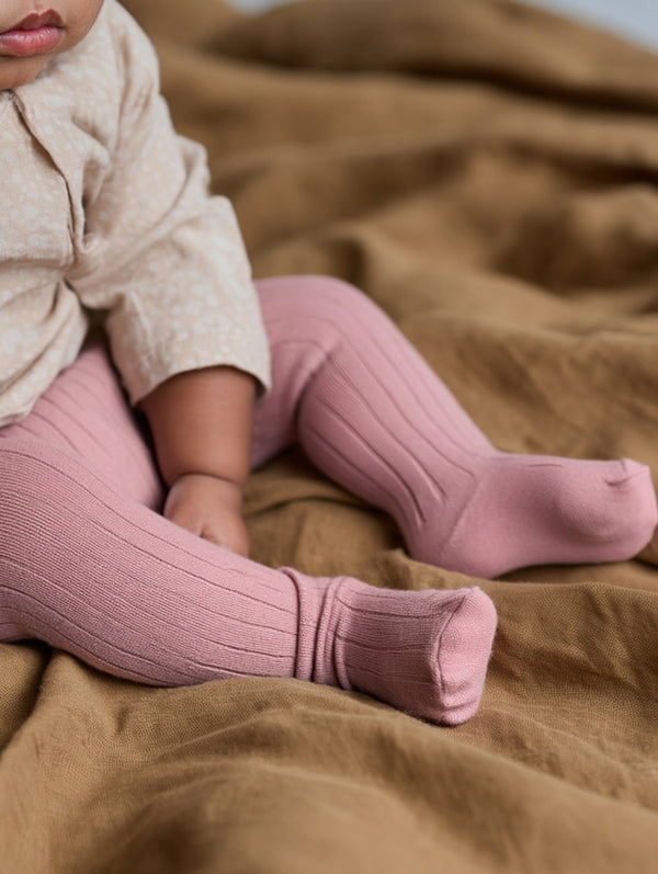 Woll-Baby-Kinderstrumpfhose - Merinowolle - Koralle