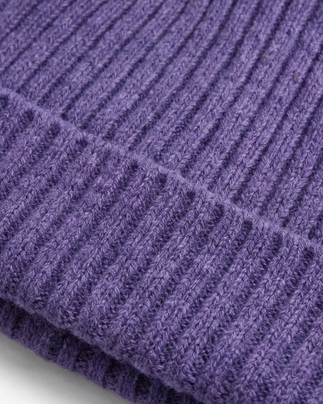 Babymütze aus Merinowolle – Lila