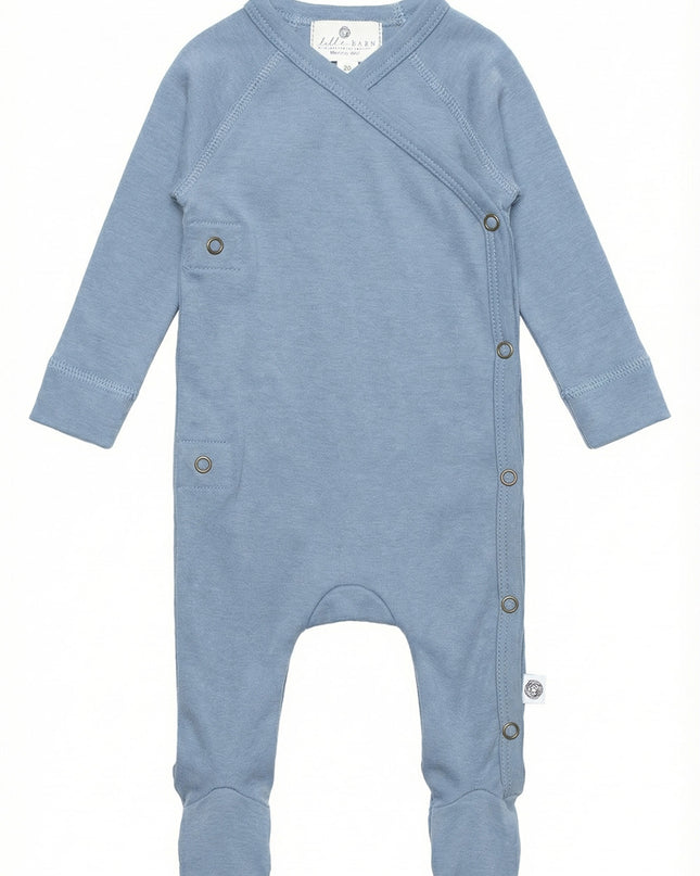 Wollstrampler / Romper – Merinowolle – Blue Fog