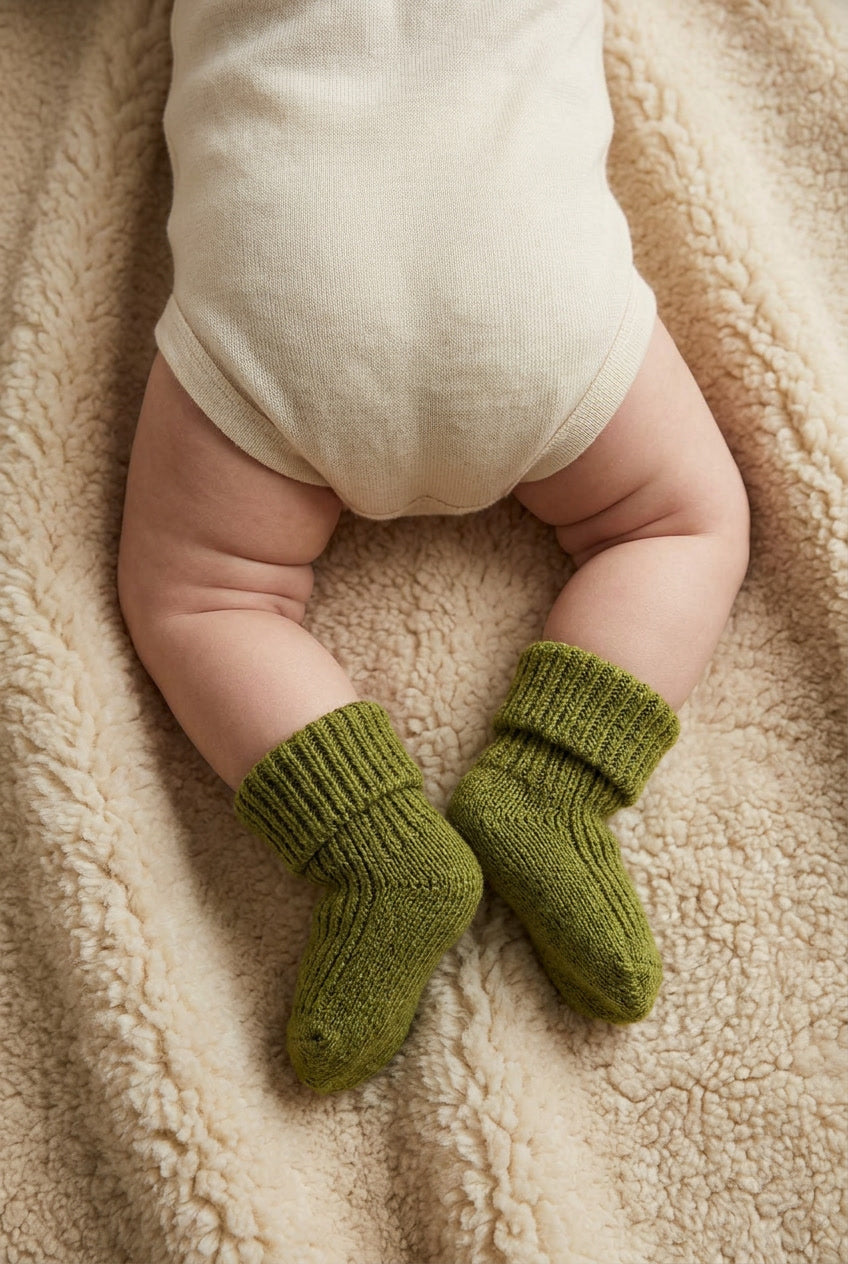 Wollbabysocken - Gurke