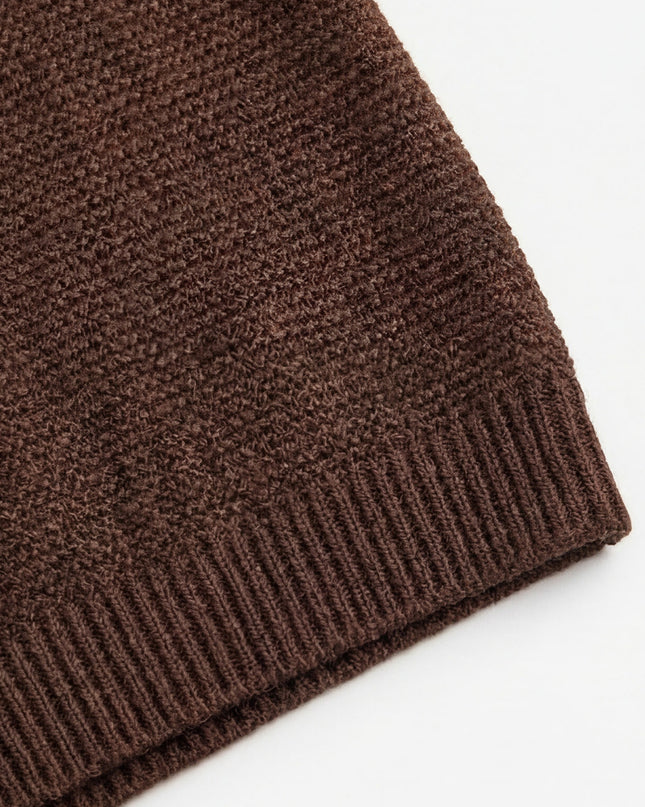 Baby-Strickjacke aus Merinowolle - Carob