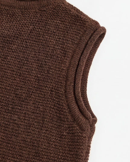 Baby-Strickjacke aus Merinowolle - Carob