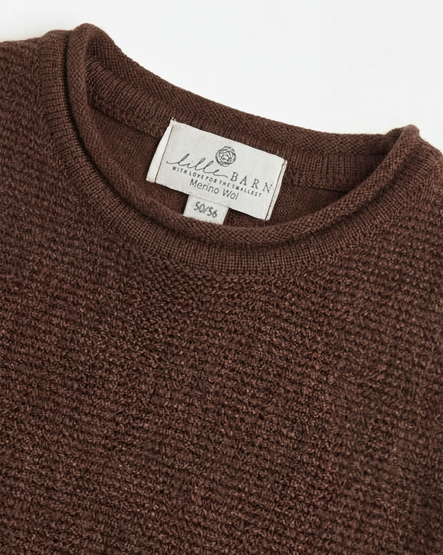 Baby-Strickjacke aus Merinowolle - Carob