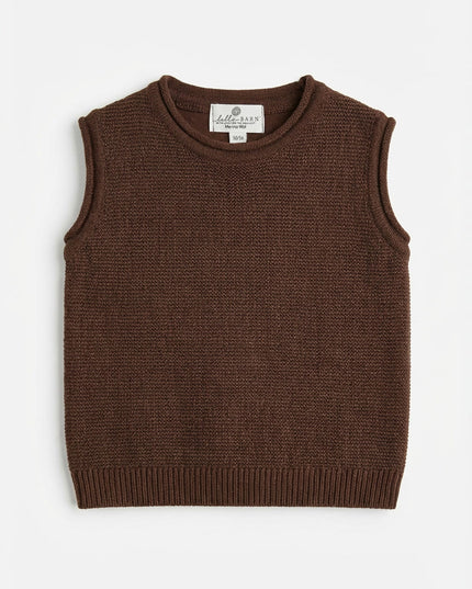 Baby-Strickjacke aus Merinowolle - Carob