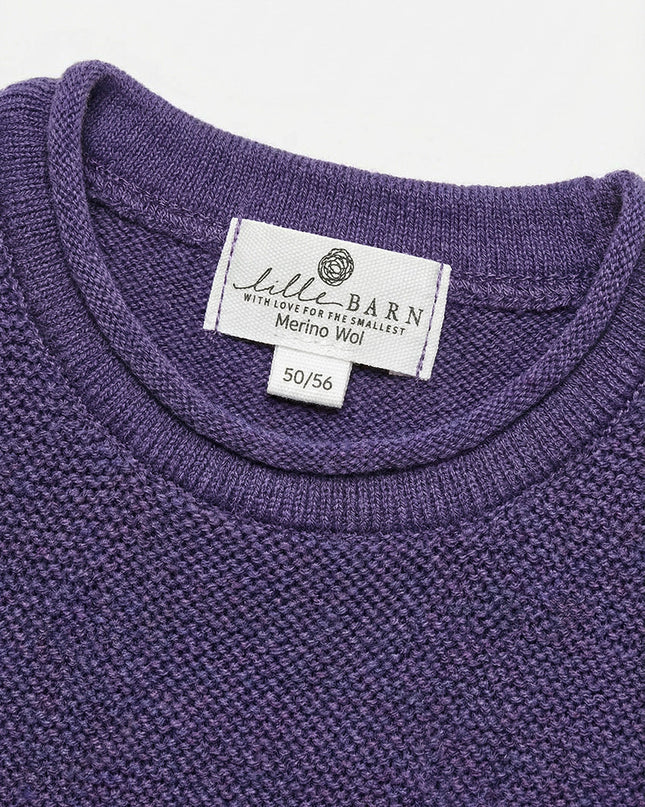 Baby-Strickjacke aus Merinowolle – Violett