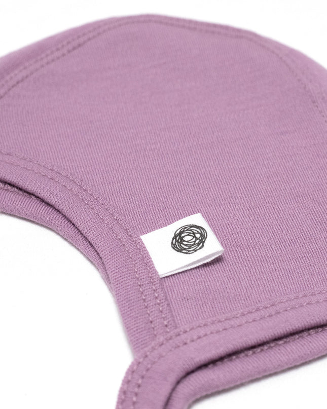 Baby Wollmütze mit Schleife – Merinowolle - Lavender Mist