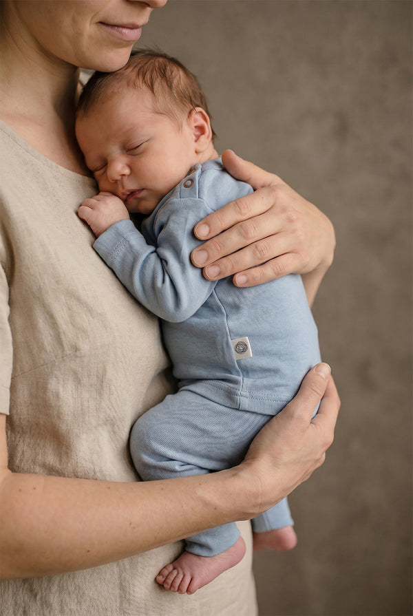 Wollpullover für Babys und Kinder - Merinowolle - Blue Fog