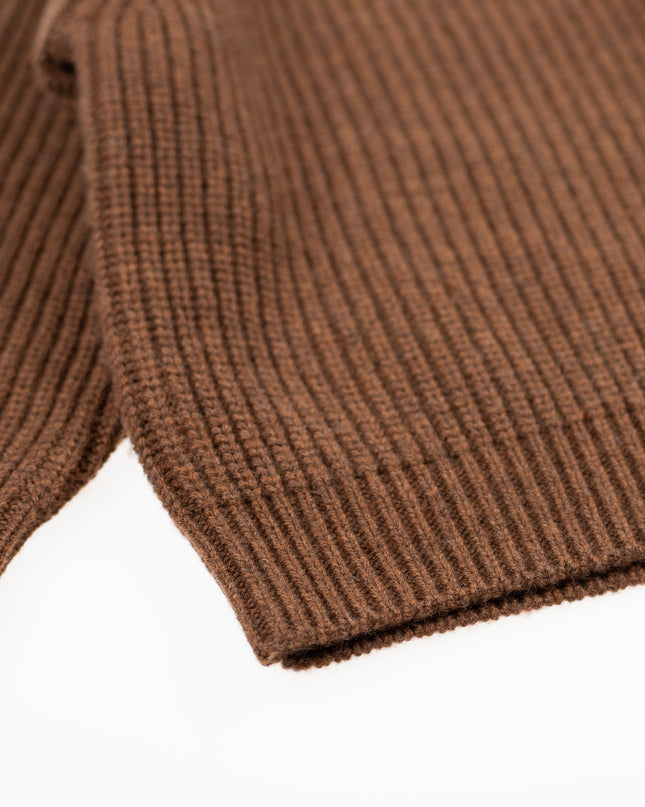 Gestrickter Wollpullover für Babys – Merinowolle – Braun