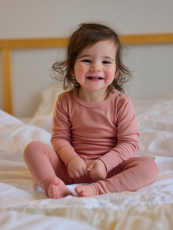 Wollpullover für Babys und Kinder - Merinowolle - Misty Rose