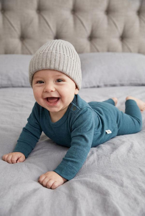Wollpullover für Babys und Kinder - Merinowolle - Orionblau