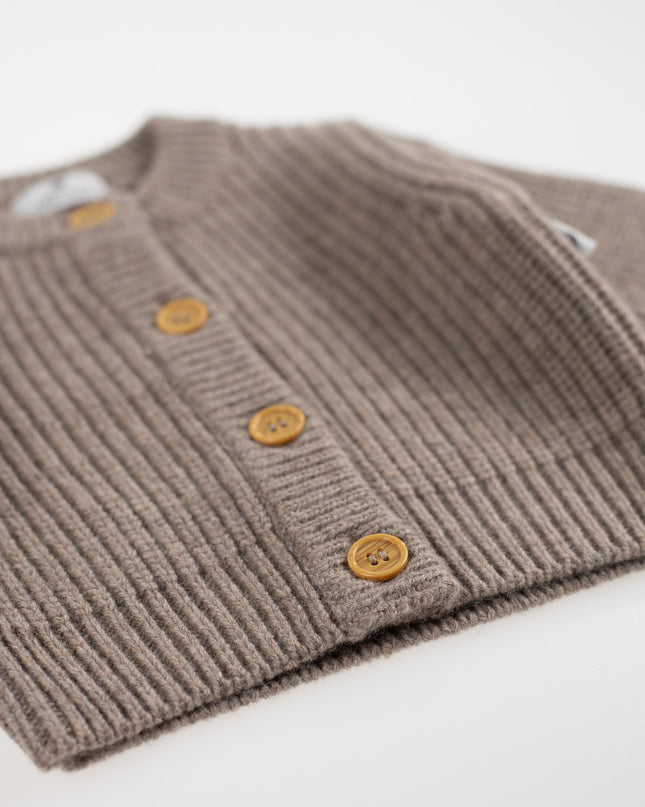 Gestrickter Woll-Baby-Cardigan – Merinowolle – Cobble