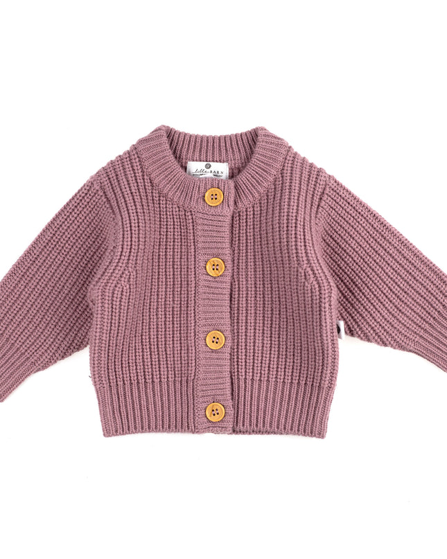 Gestrickter Woll-Baby-Cardigan – Merinowolle – Haze