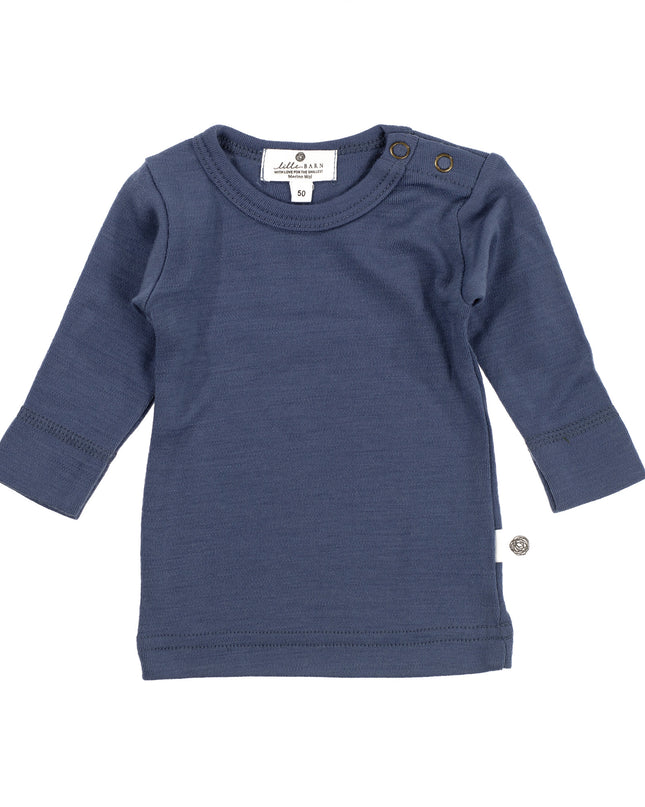 Baby-Kinderpullover aus Wolle - Merinowolle - Vintage Indigo