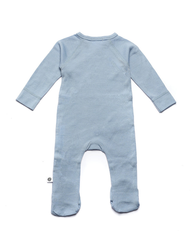Wollstrampler / Romper – Merinowolle – Blue Fog