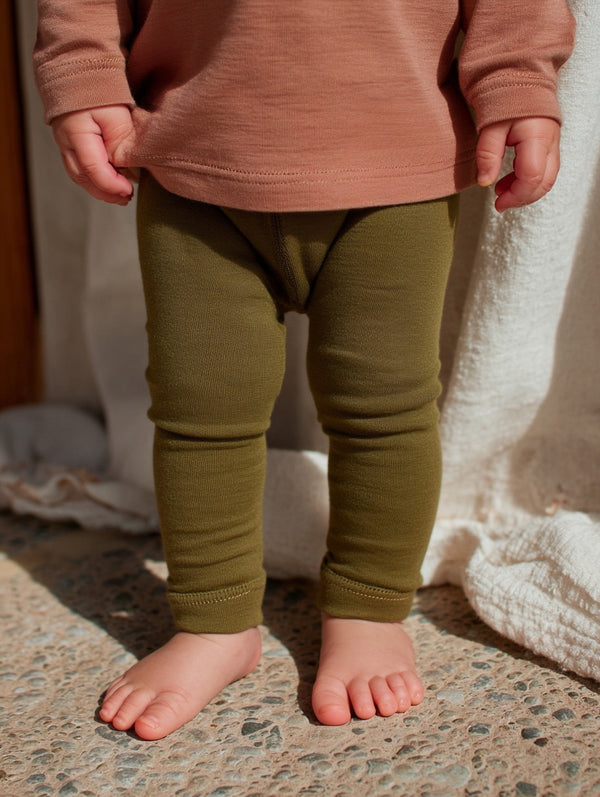 Kinder Wollhose - Merinowolle - Tannengrün