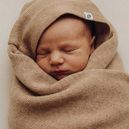 Wollen Babydeken / Kinderdeken Gebreid - Merinowol - Biscotti