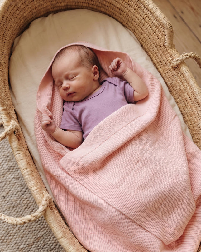 Wolldecke für Babys / Kinder gestrickt – Merinowolle – Cobble