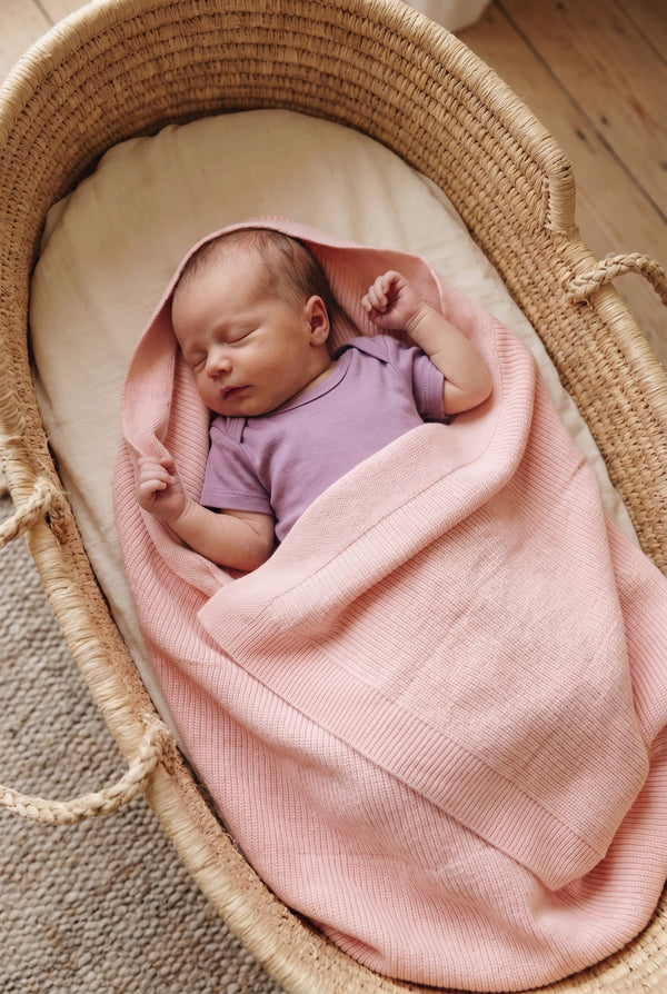 Wolldecke für Babys / Kinder gestrickt – Merinowolle – Cobble