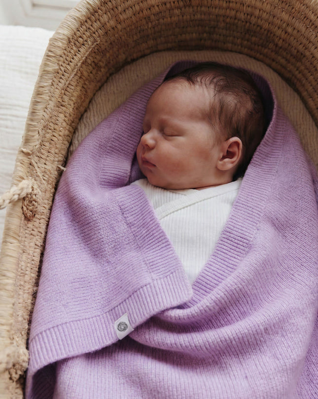 Wolldecke für Babys / Kinder gestrickt – Merinowolle – Cobble