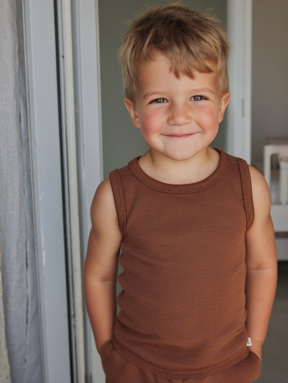Kinder Wollshirt - Merinowolle - Zimt