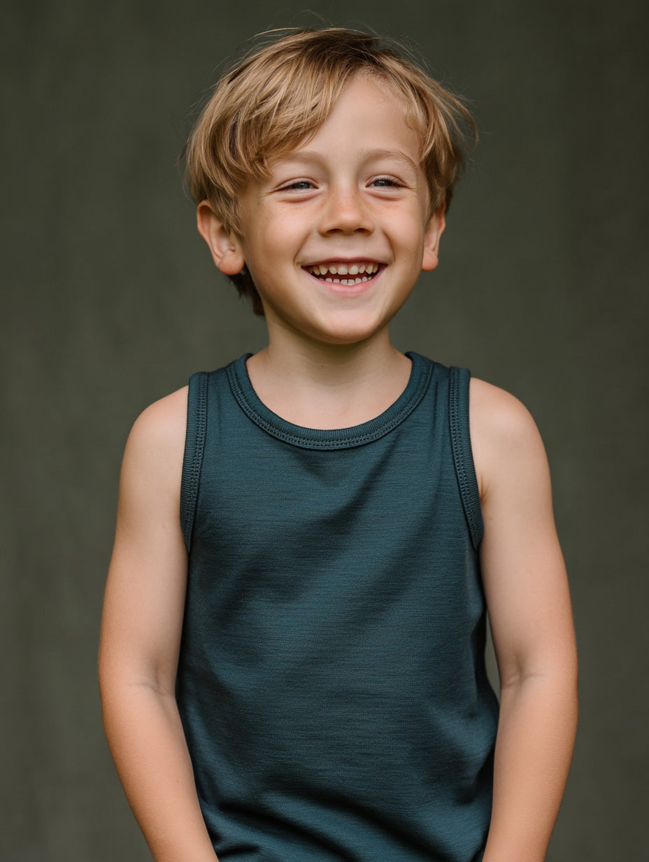 Kinder Wollhemd - Merinowolle - Orion Blue
