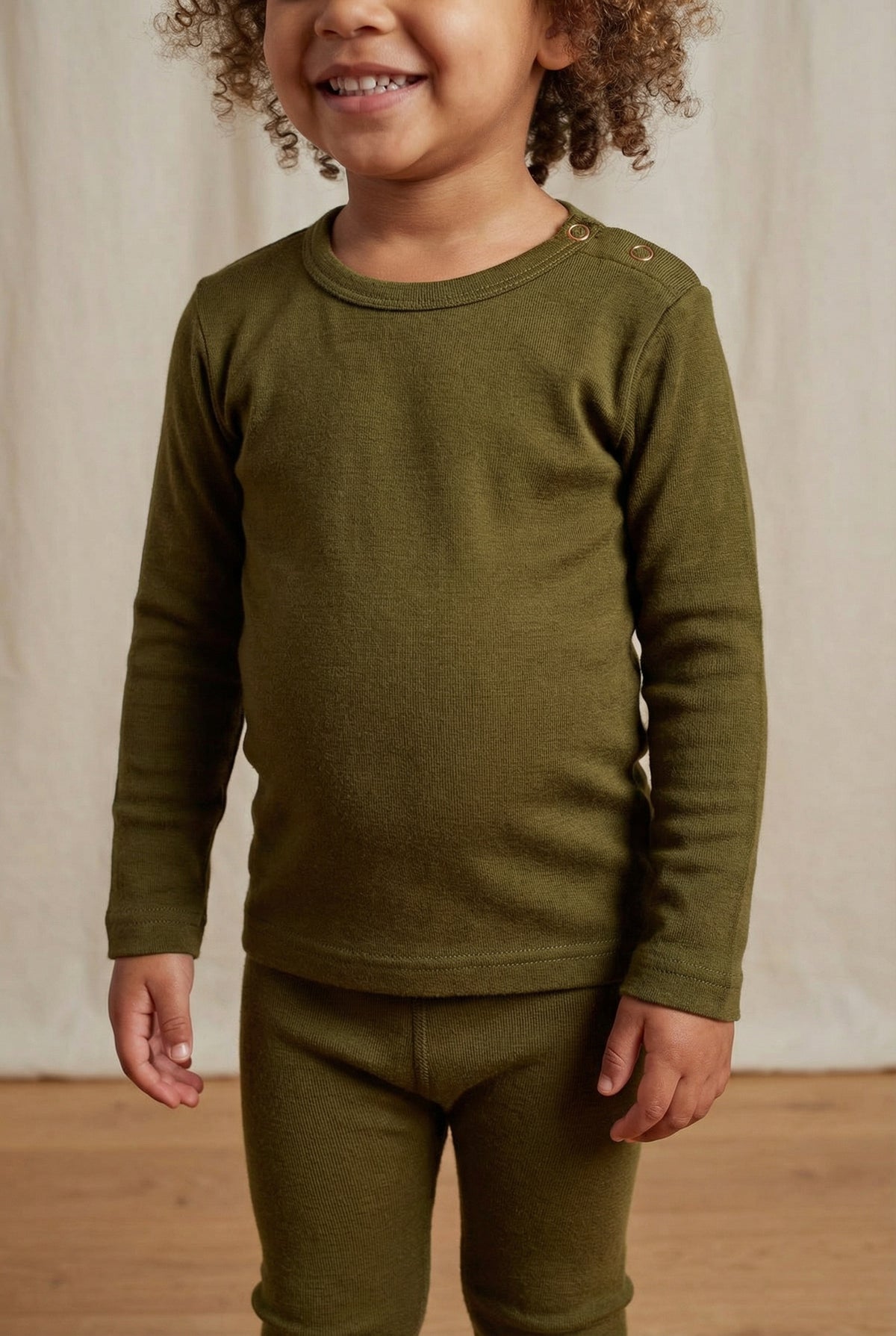 Wollen baby- kindertrui - Merinowol - Fir Green