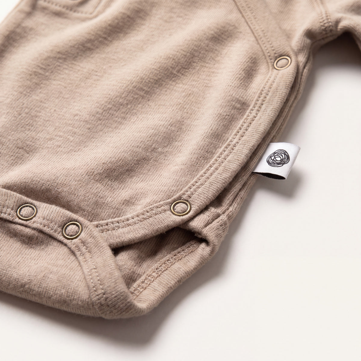 Wollener Wickelstrampler Langarm – Merinowolle - Oxford Tan