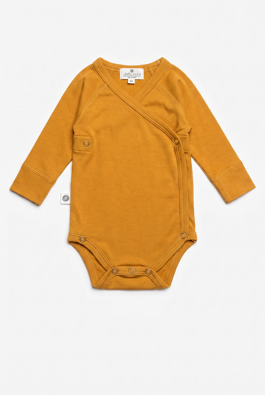 Wollen Overslagromper lange mouw – Merinowol – Harvest Gold