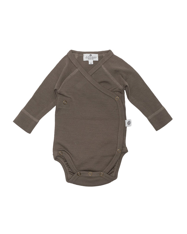 Woll-Wickel-Strampler mit langen Ärmeln – Merinowolle – Orionblau