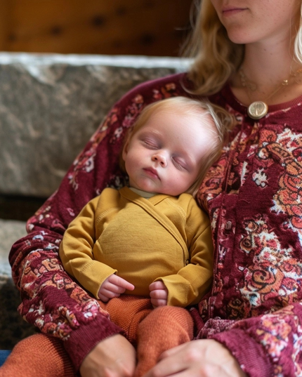 Baby Woll-Wickelpullover – Merinowolle – Harvest Gold