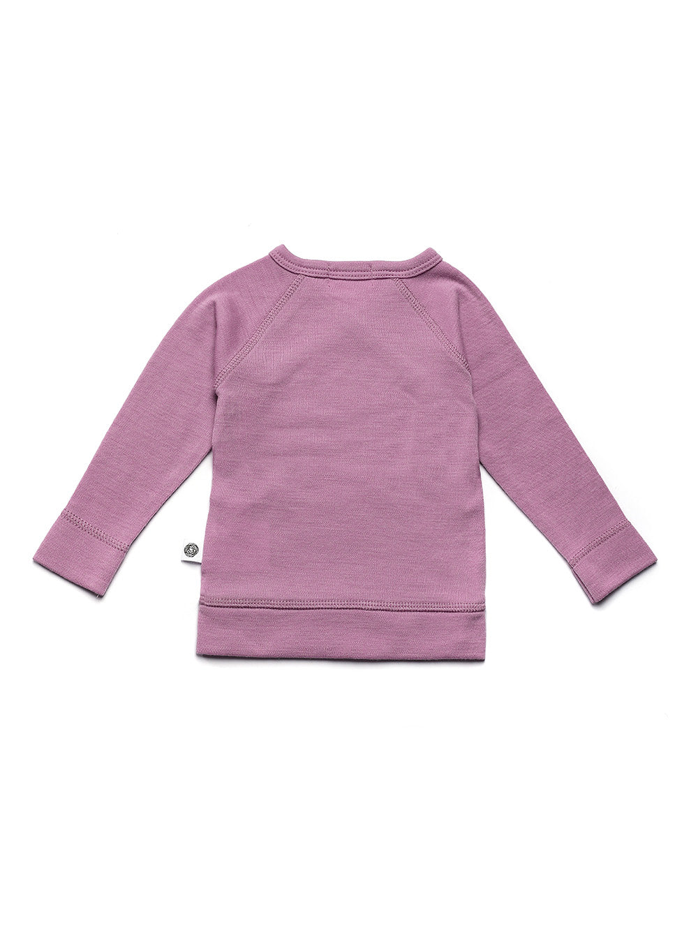 Baby wollen overslagtrui – Merinowol  - Lavender Mist