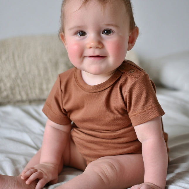 Kurzarm-Body aus Wolle – Merinowolle