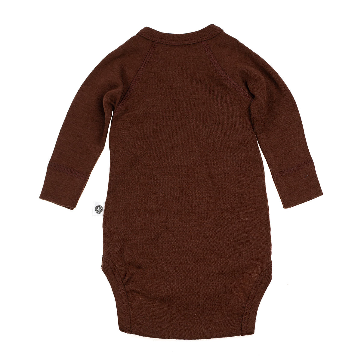 Wollen Overslagromper lange mouw – Merinowol - Chocolate fondant