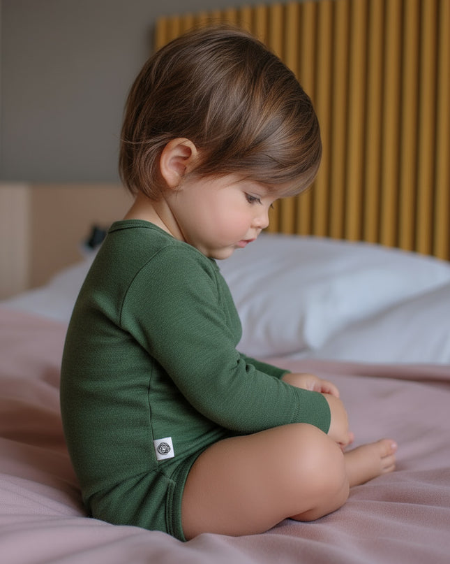 Kurzärmliger Wollbody – Merinowolle – Burnt Henna