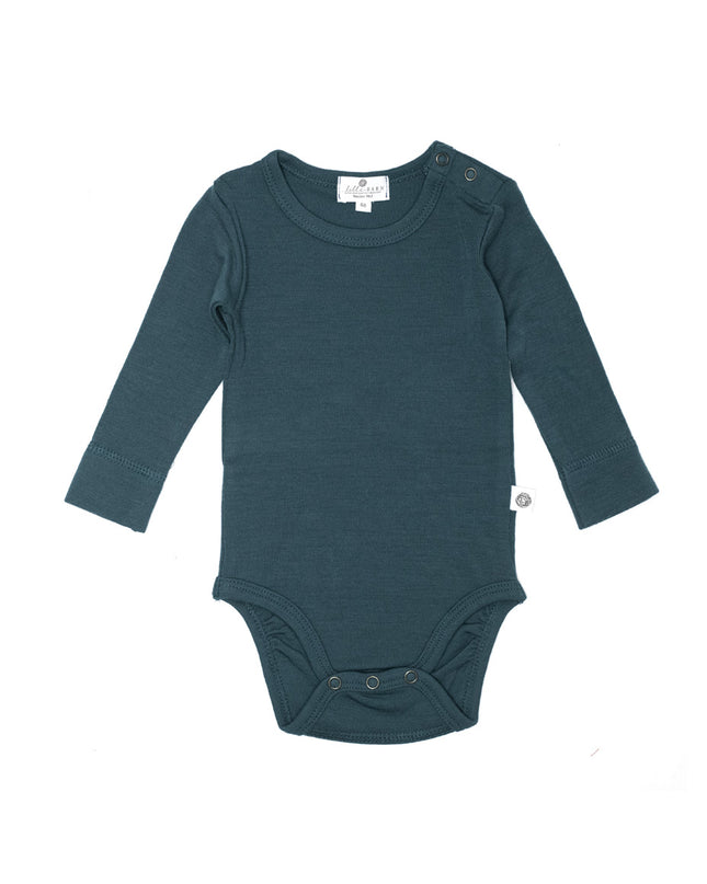 Woll-Strampler mit langen Ärmeln - Merinowolle - Orion Blue